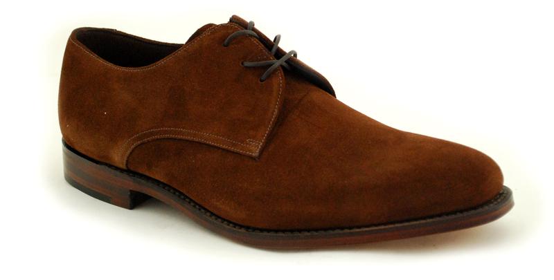 Loake part stitched Premium Mens Shoe 3 Eye Downing brown suede